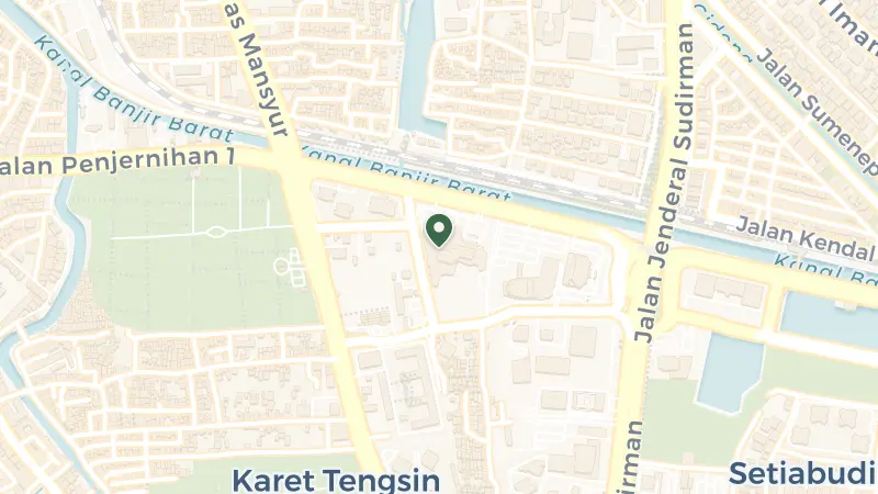 Map of Shangri-La Jakarta, Kota BNI, Jl. Jenderal Sudirman No.Kav. 1, RT.10/RW.9, Karet Tengsin, Kecamatan Tanah Abang, Kota Jakarta Pusat, Daerah Khusus Ibukota Jakarta 10220, Indonesia
