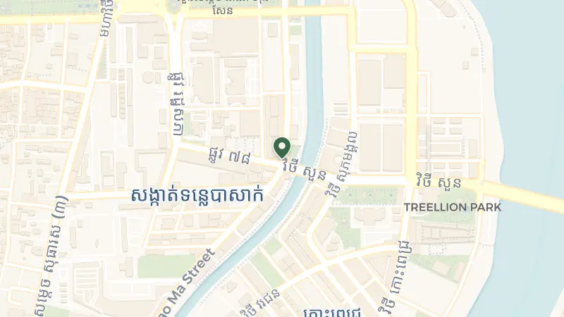Map of Village No 14, Sam Dach Hun Sen Road Tonle Bassac Commune, Chamkarmorn, Phnom Penh 120101, Cambodia