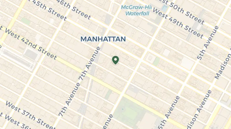 Map of 130 W 44th St, New York, NY 10036, USA