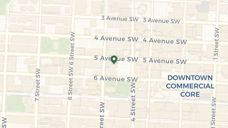 Map of 525 5 Ave SW, Calgary, AB T2P 1P7, Canada