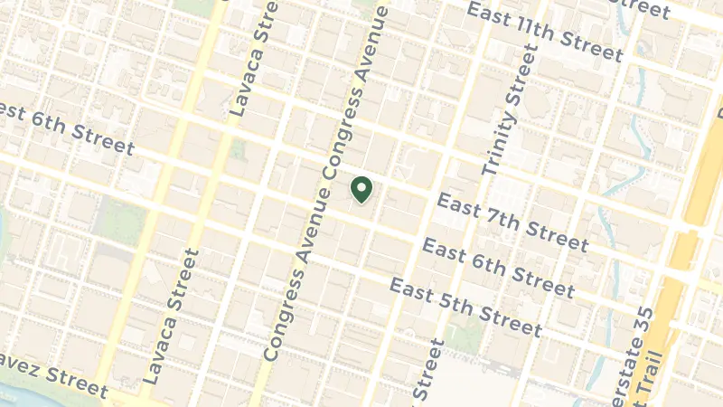 Map of 604 Brazos St, Austin, TX 78701, USA
