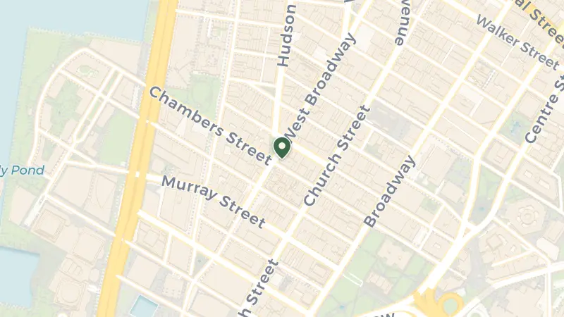 Map of 95 W Broadway, New York, NY 10007, USA