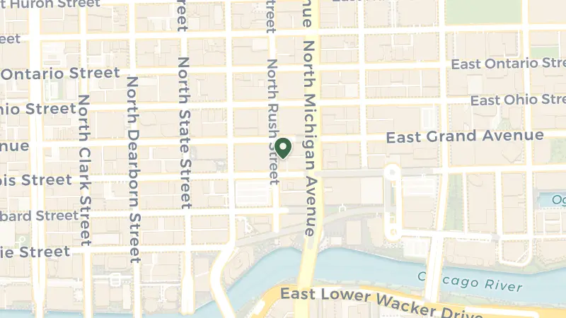 Map of 521 N Rush St, Chicago, IL 60611, USA
