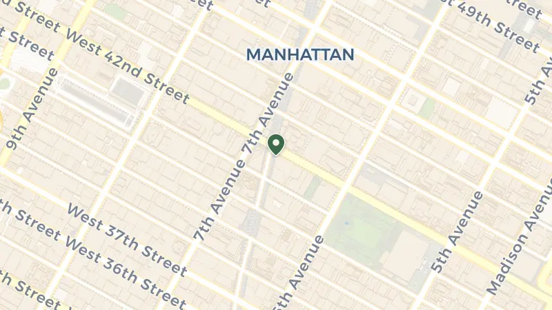 Map of 6 Times Sq, New York, NY 10036, USA