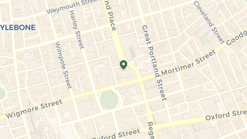 Map of 1C Portland Pl, Regent St., London W1B 1JA, UK