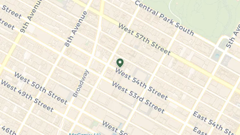Map of 151 W 54th St, New York, NY 10019, USA