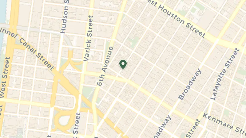 Map of 58 Thompson St, New York, NY 10012, USA