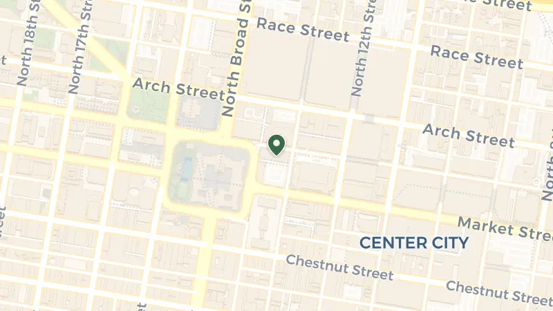 Map of 21 N Juniper St, Philadelphia, PA 19107, USA