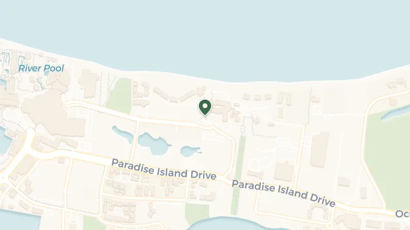 Map of Paradise Island, One Ocean Drive, Nassau, The Bahamas