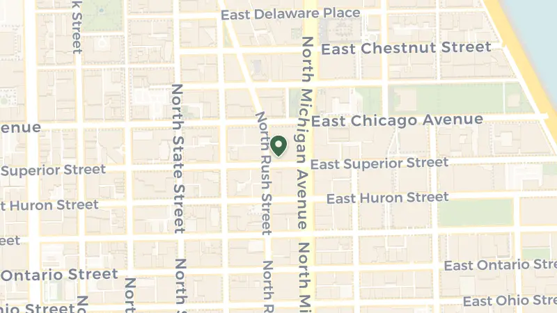 Map of 108 E Superior St, Chicago, IL 60611, USA