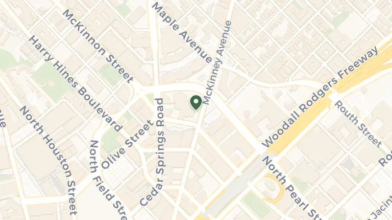 Map of 2121 McKinney Ave, Dallas, TX 75201, USA