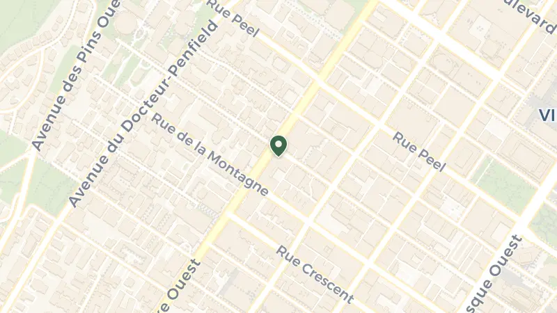 Map of 1228 Rue Sherbrooke O, Montréal, QC H3G 1W9, Canada