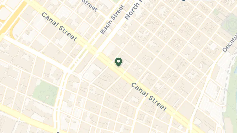 Map of 921 Canal St, New Orleans, LA 70112, USA