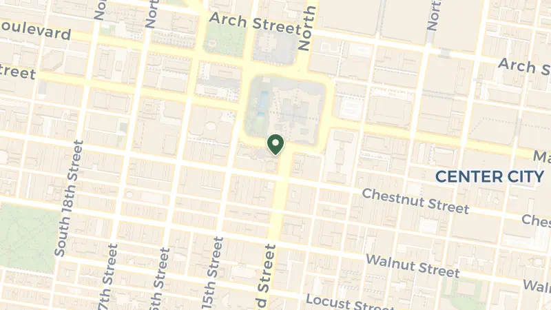 Map of 10 Ave Of The Arts, Philadelphia, PA 19102, USA
