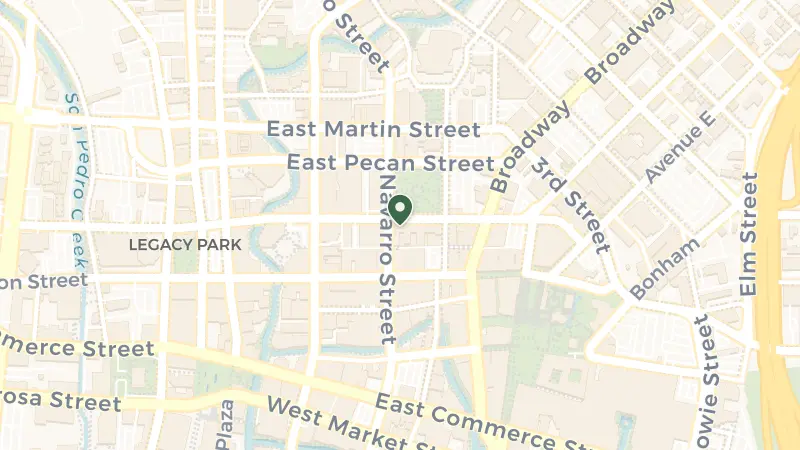 Map of 300 E Travis St, San Antonio, TX 78205, USA