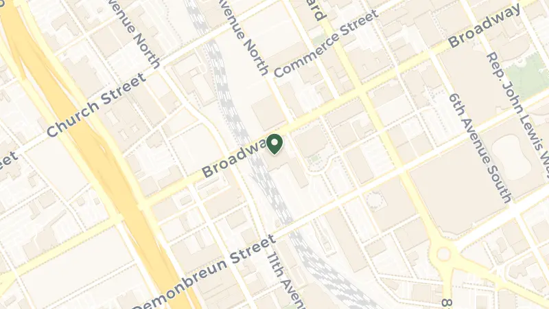 Map of 1001 Broadway, Nashville, TN 37203, USA