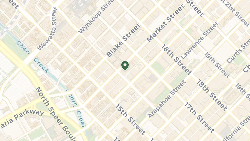 Map of 1616 Market St, Denver, CO 80202, USA