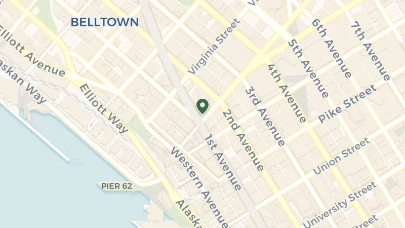 Map of 110 Stewart St, Seattle, WA 98101, USA
