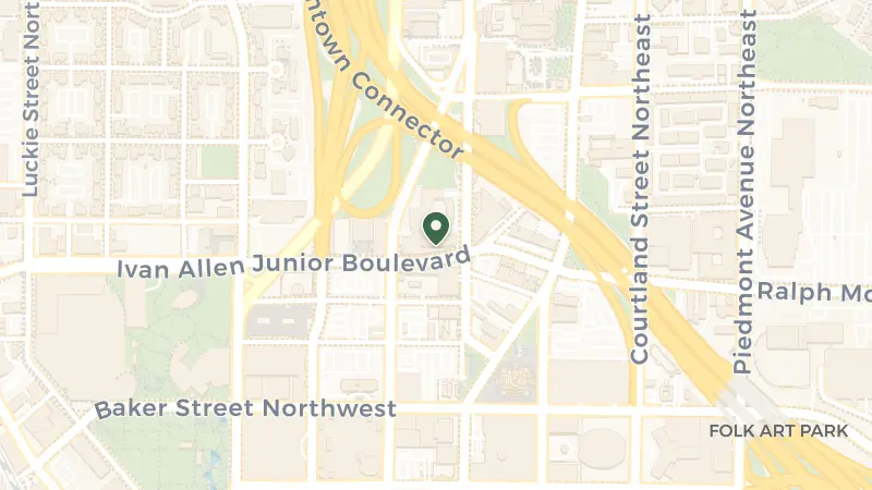 Map of 400 W Peachtree St NW, Atlanta, GA 30308, USA