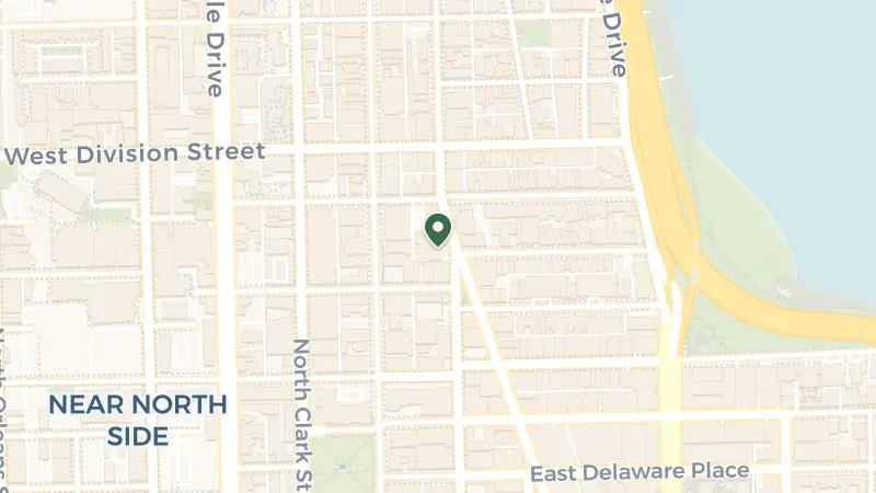 Map of 1118 N State St, Chicago, IL 60610, USA