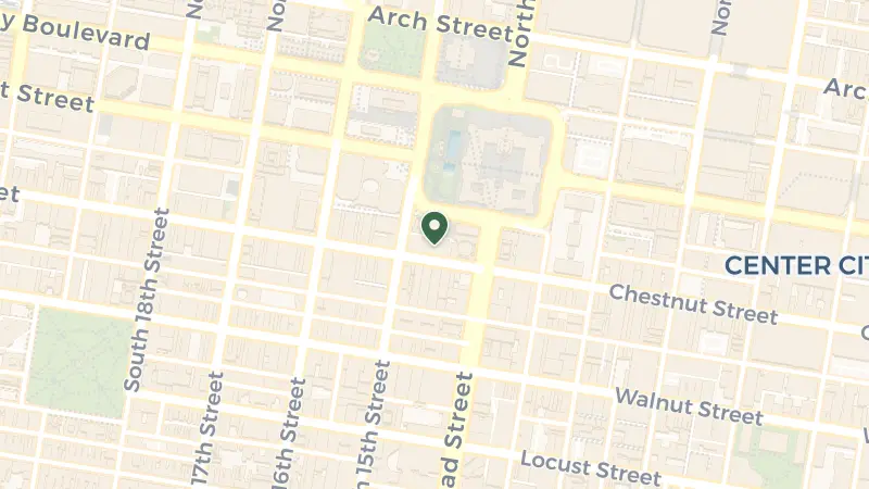 Map of 1439 Chestnut St, Philadelphia, PA 19102, USA