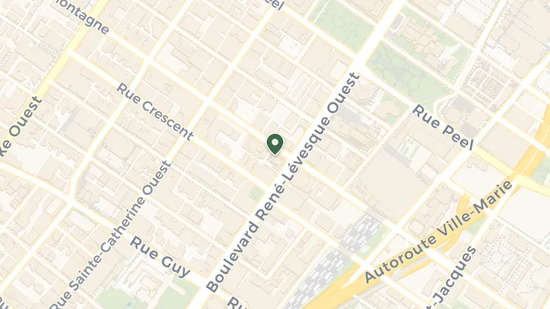 Map of 1100 Rue de la Montagne, Montréal, QC H3G 0A1, Canada
