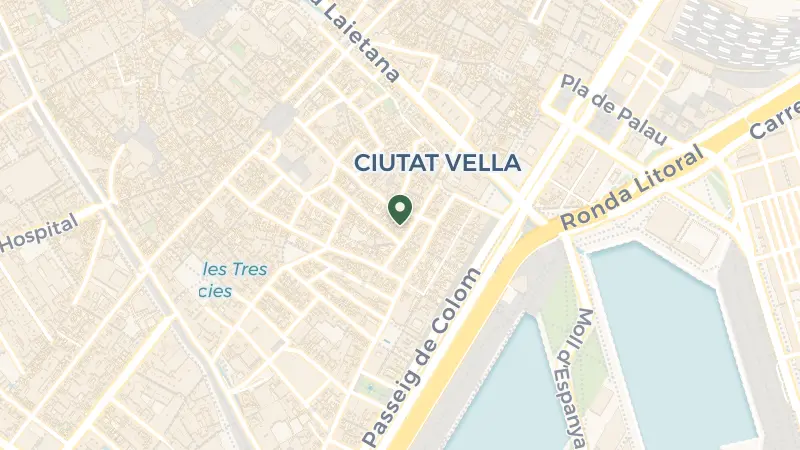 Map of Carrer de Riudarenes, 7, Ciutat Vella, 08002 Barcelona, Spain